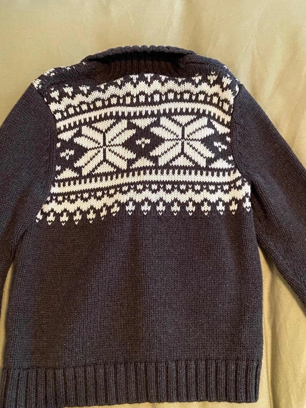 Toddler boys grey and white sweater